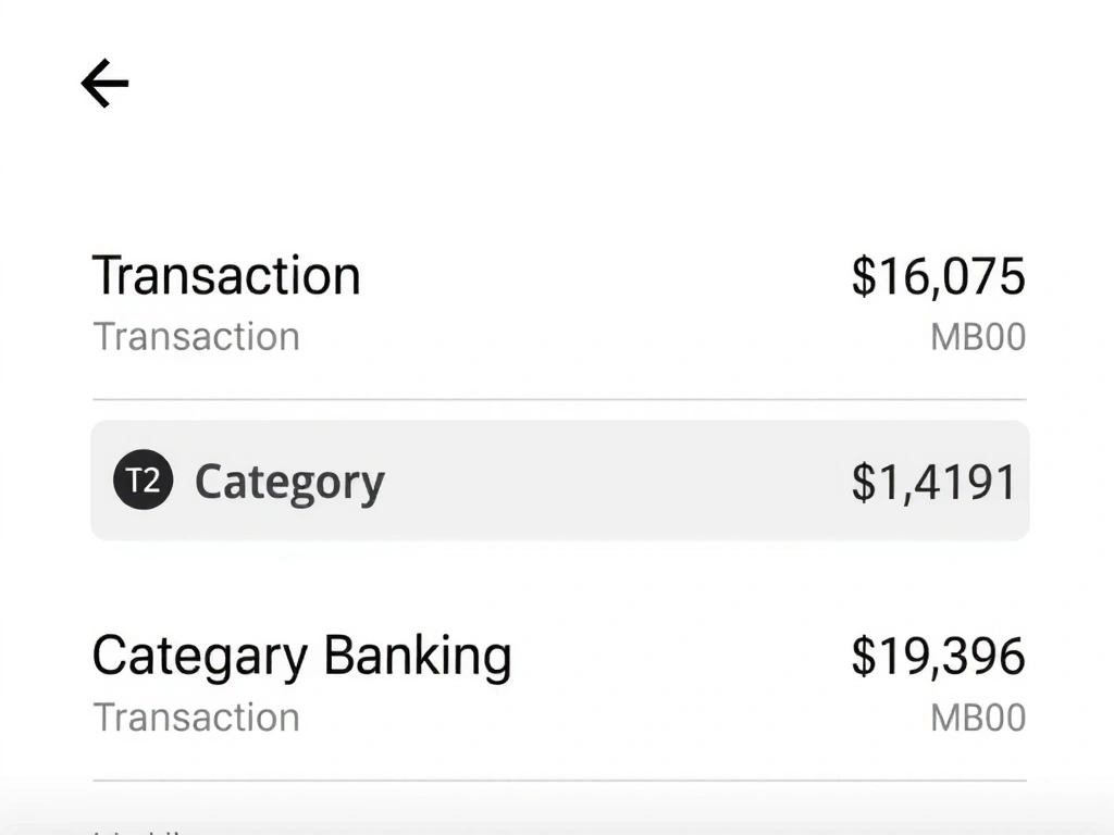 Mobile transaction list design